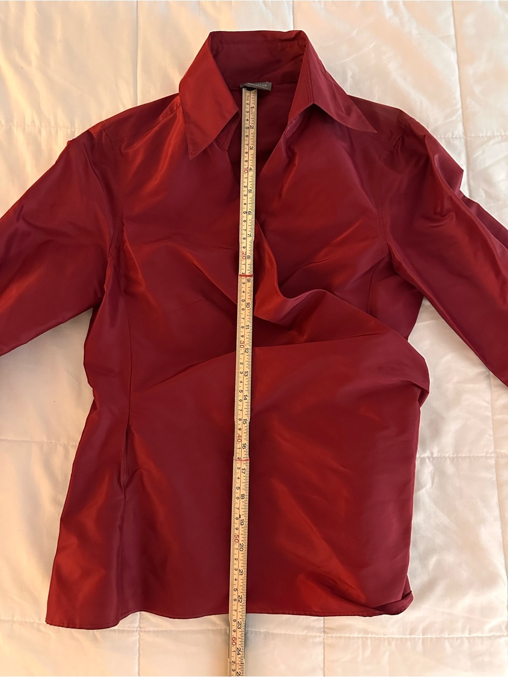 Ann Taylor Red Silk Wrap Blouse - Picture 4 of 8